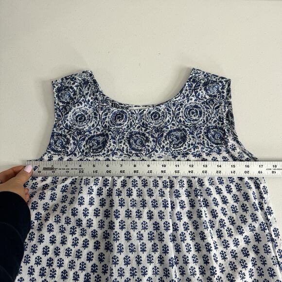 House of Pom Womens Dress XS White 100% Cotton Printed Beachy Cover Up Resort - Picture 7 of 11